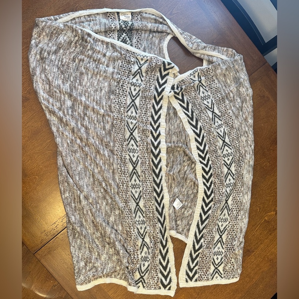 Carol Rose Patterned Sweater Cardigan